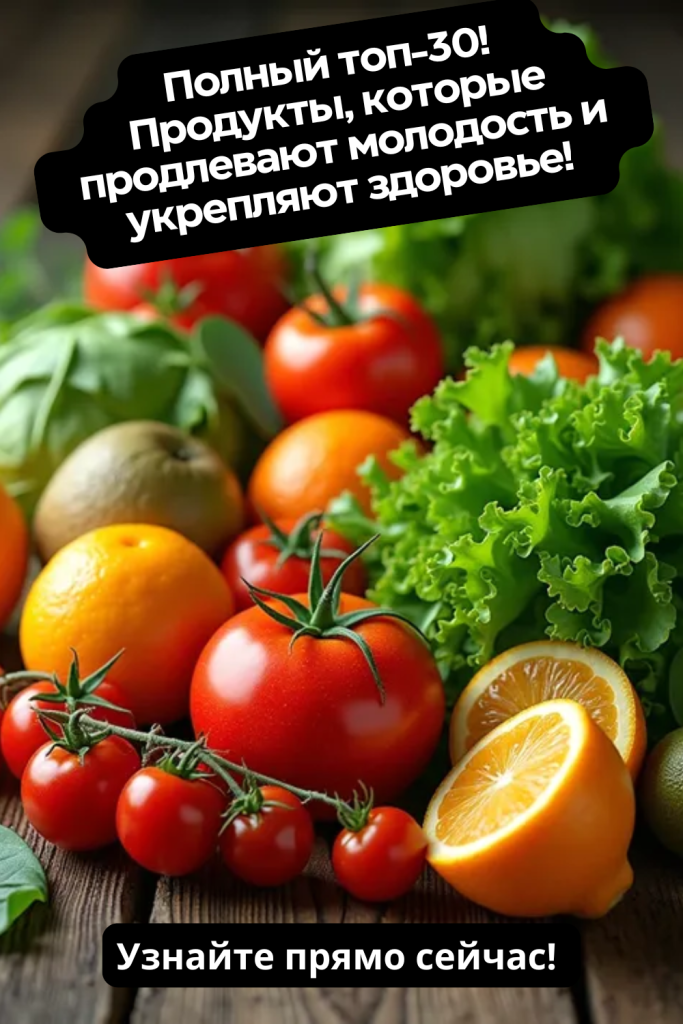 Полный топ-30! Продукты, которые продлевают молодость и укрепляют здоровье!